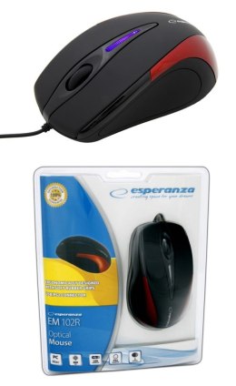 Mysz przewodowa Esperanza SIRIUS EM102R optyczna czerwona ESPERANZA