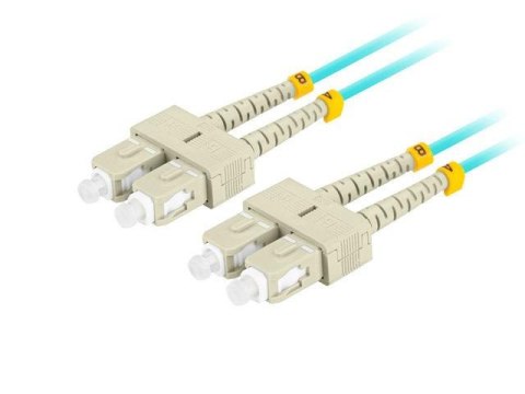 Patchcord światłowodowy Lanberg MM SC/UPC-SC/UPC DUPLEX 3.0mm OM3 50/125 LSZH 5m aqua LANBERG Patchcord światłowodowy Lanberg MM SC/UPC-SC/UPC DUPLEX 3.0mm OM3 50/125 LSZH 5m aqua LANBERG