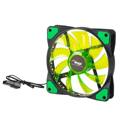 Wentylator systemowy Akyga AW-12E-BG 120mm 33 LED zielony Molex AKYGA Wentylator systemowy Akyga AW-12E-BG 120mm 33 LED zielony Molex AKYGA