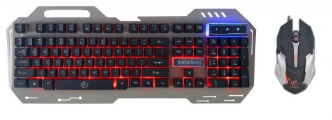 Zestaw przewodowy klawiatura + mysz Rebeltec INTERCEPTOR 2 Gaming USB szary metal Rebeltec