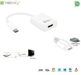 Adapter Techly USB31-HDMI USB-C 3.1 na HDMI M/Ż, biały 0,15m IADAP Techly