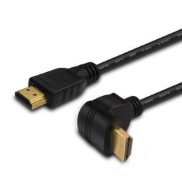 Kabel HDMI Savio CL-108 1,5m, OFC, 4K, czarny, złote końcówki, v2.0, kątowy Savio