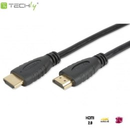 Kabel HDMI Techly HDMI-HDMI 2.0 M/M Ethernet 3D 4K, 6m, czarny Techly