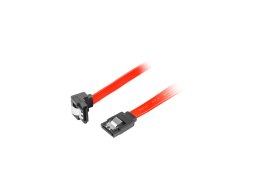 Kabel SATA Lanberg DATA III (6Gb/s) F/F 0,3m kątowy metalowe zatrzaski czerwony LANBERG