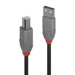Kabel USB 2.0 LINDY Type A to B Cable, Anthra Line 1m Czarny LINDY