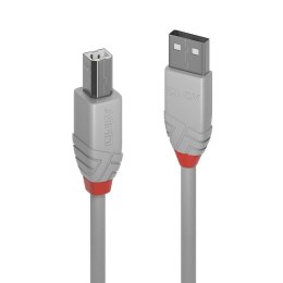 Kabel USB 2.0 LINDY Type A/B M/M Anthra Line 2m szary LINDY