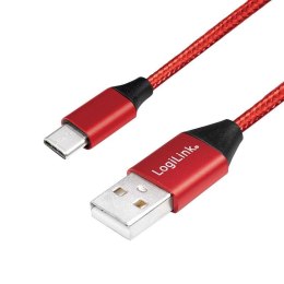 Kabel USB 2.0 LogiLink CU0147 USB A - USB-C, M/M, czerwony, 0,3m LogiLink