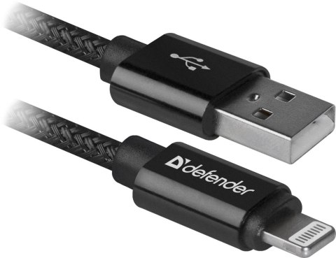 Kabel USB Defender USB-LIGHTNING 1m 2,1A czarny Defender Kabel USB Defender USB-LIGHTNING 1m 2,1A czarny Defender