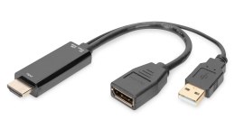 Kabel adapter DIGITUS HDMI 4K 30Hz na DisplayPort i USB A, 0,2m Digitus