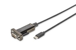 Kabel adapter DIGITUS USB 2.0 HighSpeed Typ USB C/RS232 M/M czarny 1m Digitus