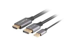 Kabel adapter Lanberg HDMI (M) -> Displayport (M) 1,8M 4K czarny LANBERG