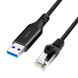 Kabel adapter LogiLink CU0401 Ethernet USB 3.0, A/M do RJ45/M, aktywny, 1,5 m LogiLink