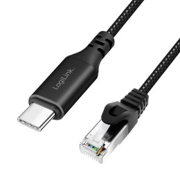 Kabel adapter LogiLink CU0410 Ethernet USB 3.2, C/M do RJ45/M, aktywny, 1 m LogiLink