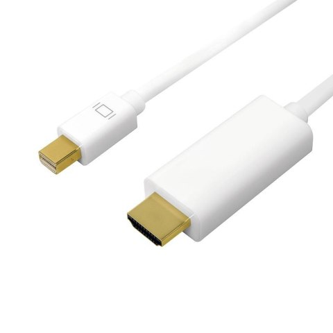 Kabel adapter LogiLink CV0124 Mini DisplayPort 1.2 - HDMI, 4K, biały, 3m LogiLink Kabel adapter LogiLink CV0124 Mini DisplayPort 1.2 - HDMI, 4K, biały, 3m LogiLink