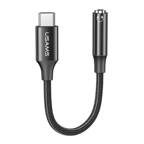 Kabel adapter Usams AU16 USB-C/Jack 3,5mm czarny USAMS Kabel adapter Usams AU16 USB-C/Jack 3,5mm czarny USAMS