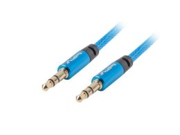 Kabel audio Lanberg Premium stereo minijack - minijack M/M 1m niebieski LANBERG