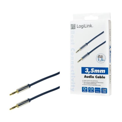 Kabel audio stereo LogiLink CA10150 3,5 mm, M/M, 1,5m, niebieski LogiLink Kabel audio stereo LogiLink CA10150 3,5 mm, M/M, 1,5m, niebieski LogiLink