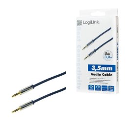 Kabel audio stereo LogiLink CA10300 3,5 mm, M/M, 3m, niebieski LogiLink