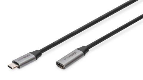 Kabel przedłużający USB 3.0 DIGITUS PREMIUM 60W/5Gbps Typ USB C/USB C Ż/M czarny 1m Digitus Kabel przedłużający USB 3.0 DIGITUS PREMIUM 60W/5Gbps Typ USB C/USB C Ż/M czarny 1m Digitus