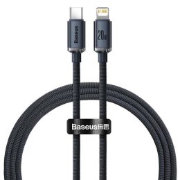 Kabel przewód USB-C / Typ-C - Lightning / iPhone 200cm Baseus Crystal CAJY000301 z obsługą szybkiego ładowania 20W PD Baseus
