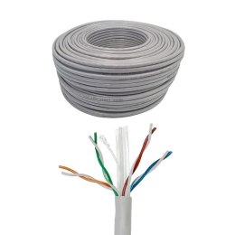 Kabel sieciowy skrętka LAN Netrack cat 6 UTP, szary, 50m , CCA NETRACK