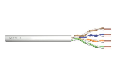 Kabel teleinformatyczny instalacyjny DIGITUS kat.5e, U/UTP, Eca, drut, AWG 24/1, PVC, 50m, szary, ofoliowany Digitus Kabel teleinformatyczny instalacyjny DIGITUS kat.5e, U/UTP, Eca, drut, AWG 24/1, PVC, 50m, szary, ofoliowany Digitus