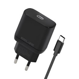 Ładowarka sieciowa Beline 25W 1xUSB-C GaN PD 3.0+kabel USB-C - czarna Beline