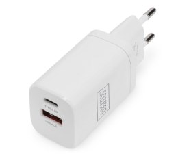 Ładowarka sieciowa DIGITUS zasilacz 1x USB-A 12W 1x USB-C 18W PD 3.0 max. 30W biała Digitus