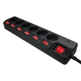 Listwa zasilająca LogiLink LPS233 6 gniazd ON/OFF 1,5m LogiLink