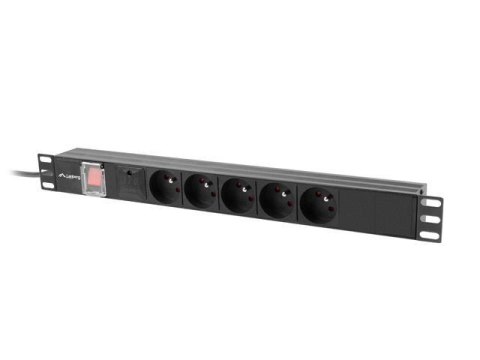 Listwa zasilająca Rack PDU 19" Lanberg 1U 10A 5x 230V PL 2M C14 Czarna LANBERG Listwa zasilająca Rack PDU 19" Lanberg 1U 10A 5x 230V PL 2M C14 Czarna LANBERG