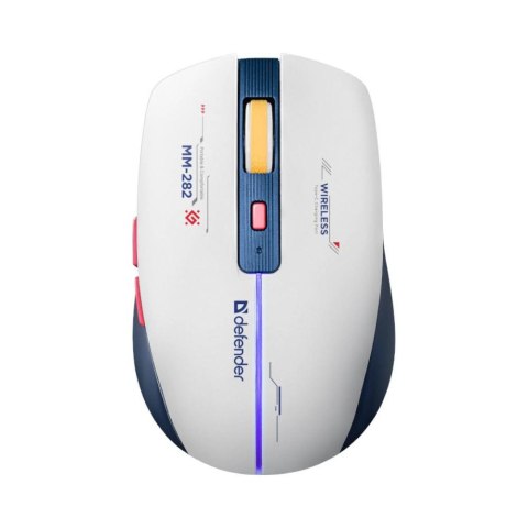 Mysz bezprzewodowa Defender DILA MM-282 optyczna 1800dpi biała RGB AKUMULATOR 6 przycisków Gaming Defender Mysz bezprzewodowa Defender DILA MM-282 optyczna 1800dpi biała RGB AKUMULATOR 6 przycisków Gaming Defender