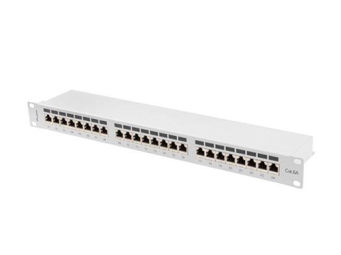 Patch panel Lanberg 24 port 1U kat.6A ekranowany szary LANBERG Patch panel Lanberg 24 port 1U kat.6A ekranowany szary LANBERG