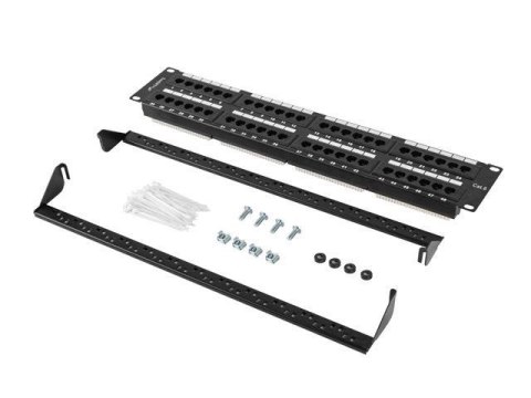 Patch panel Lanberg PPU6-2048-B 48 port 2U 19" kat.6 czarny LANBERG Patch panel Lanberg PPU6-2048-B 48 port 2U 19" kat.6 czarny LANBERG