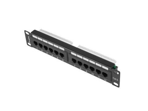 Patch panel Lanberg PPU6-9012-B 12 port 1U 10" kat.6 czarny LANBERG Patch panel Lanberg PPU6-9012-B 12 port 1U 10" kat.6 czarny LANBERG
