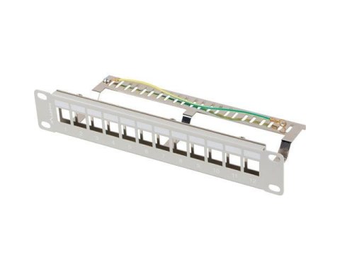 Patch panel pusty Lanberg 12 Port 1U 10" FTP z organizerem do modułów Keystone szary LANBERG Patch panel pusty Lanberg 12 Port 1U 10" FTP z organizerem do modułów Keystone szary LANBERG