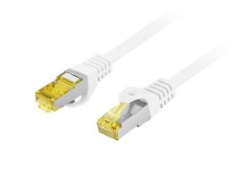 Patchcord Lanberg S/FTP kat.6A 1,5m LSZH CU fluke passed biały LANBERG
