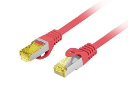 Patchcord Lanberg S/FTP kat.6A 15m LSZH CU fluke passed czerwony LANBERG