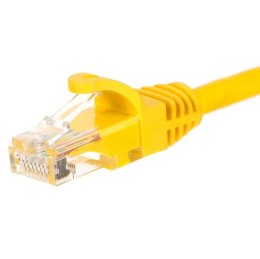 Patchcord RJ45, Netrack osłonka zalewana, kat. 5e UTP, 0,25m żółty NETRACK