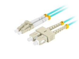 Patchcord światłowodowy Lanberg MM LC/UPC-SC/UPC DUPLEX 3.0MM OM3 50/125 LSZH 2m aqua LANBERG