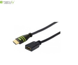 Przedłużacz HDMI Techly HDMI-HDMI M/F Ethernet 3D 4K, 5m, czarny Techly