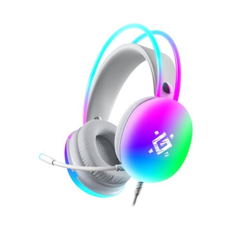 Słuchawki z mikrofonem Defender IGNIS podświetlane Gaming USB RGB białe + GRA Defender Słuchawki z mikrofonem Defender IGNIS podświetlane Gaming USB RGB białe + GRA Defender