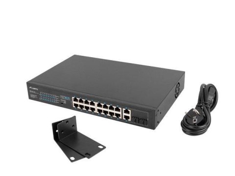 Switch niezarządzalny Lanberg 16x 100Mb PoE+/2x Combo Rack 19" Gigabit Ethernet 250W LANBERG Switch niezarządzalny Lanberg 16x 100Mb PoE+/2x Combo Rack 19" Gigabit Ethernet 250W LANBERG