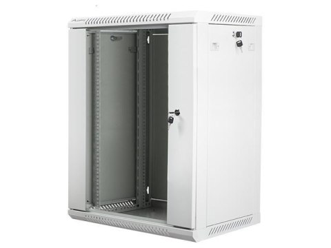 Szafa instalacyjna Rack wisząca 19" 15U 600x450 szara Lanberg (flat pack) LANBERG