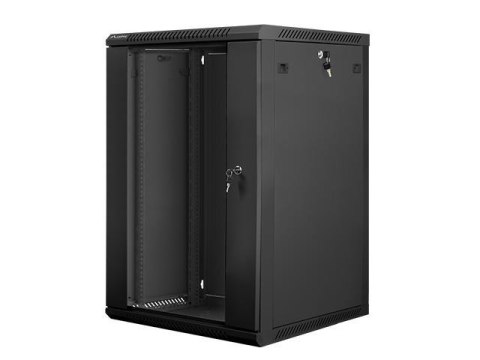 Szafa instalacyjna Rack wisząca 19" 18U 600x600 czarna Lanberg (flat pack) LANBERG Szafa instalacyjna Rack wisząca 19" 18U 600x600 czarna Lanberg (flat pack) LANBERG