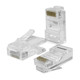 Wtyk QOLTEC przelotowy złącze RJ45 | CAT5e | UTP | Pass Through | Pozłacane styki | 10 sztuk Qoltec