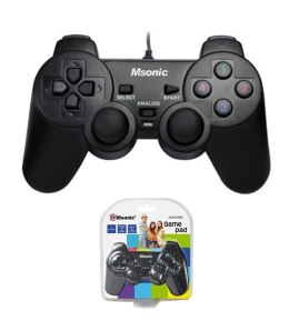 Gamepad przewodowy Msonic USB z funkcją wibracji MN3329BK czarny Msonic