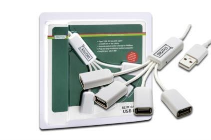 HUB/Koncentrator 4-portowy DIGITUS "Spider" USB 2.0 SuperSpeed, pasywny, Biały Digitus HUB/Koncentrator 4-portowy DIGITUS "Spider" USB 2.0 SuperSpeed, pasywny, Biały Digitus