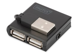 Hub USB DIGITUS DA-70217 4xUSB 2.0 pasywny, czarny Digitus