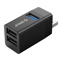 Hub USB Orico MINI-U32-BK-BP mini bez kabla 3 porty USB-A 3.1 i 2.0 ORICO