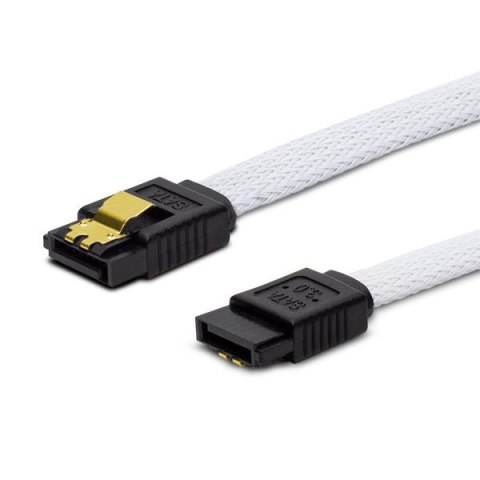 Kabel SATA III SAVIO GAK-01 0,3m, oplot biały, prosty, złote zatrzaski Savio Kabel SATA III SAVIO GAK-01 0,3m, oplot biały, prosty, złote zatrzaski Savio